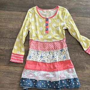 Matilda Jane Yellow and Pink Patterned Kids Dress